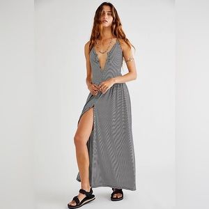 Free People Nina Halter Striped Maxi Dress